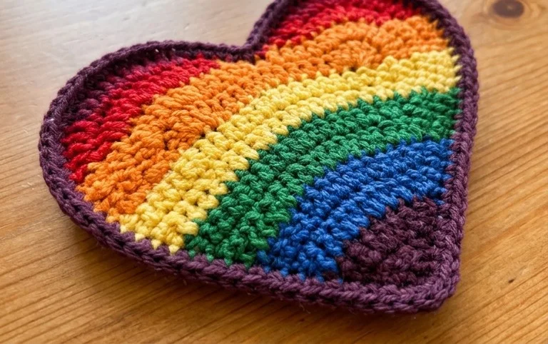 Pride Flag Hearts Crochet Free Pattern - Crochet & Knitting